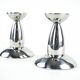 Pair of Chrome Candlesticks, Industrial Minimalist Design, European, 1970s