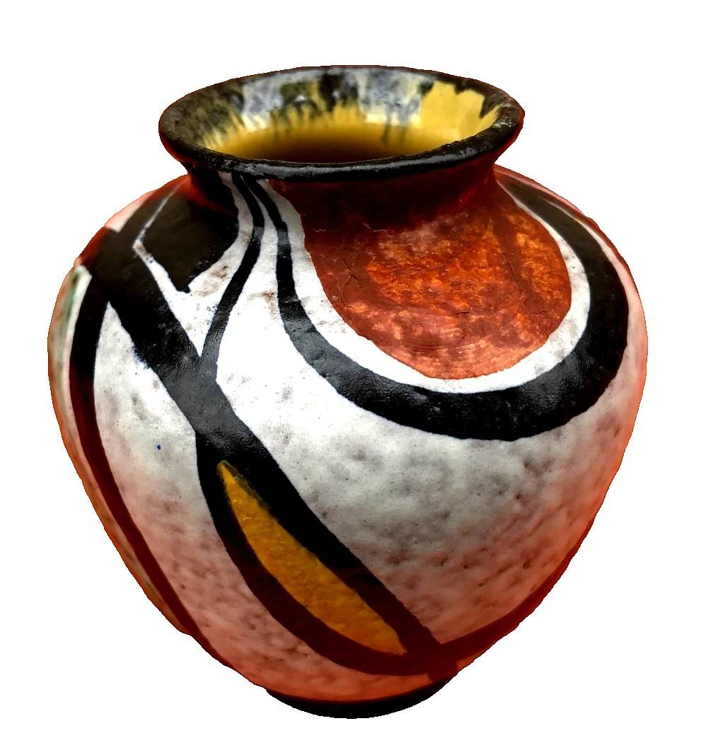 1950s Milano Vase  Geometric Decor