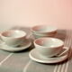 Tasses à thé design porcelaine allemande et ses coupelles