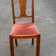 Art Deco chair in solid wood and burgundy velvet fabric