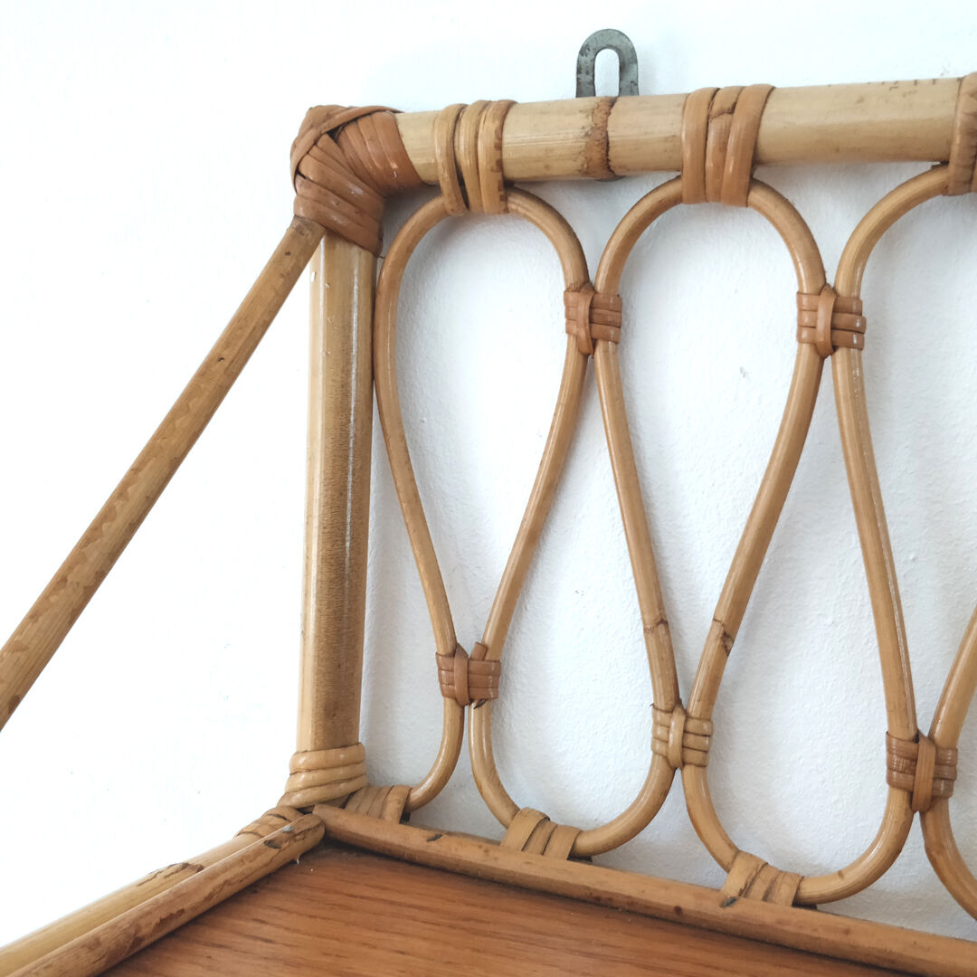 Rattan shelf from the 1960