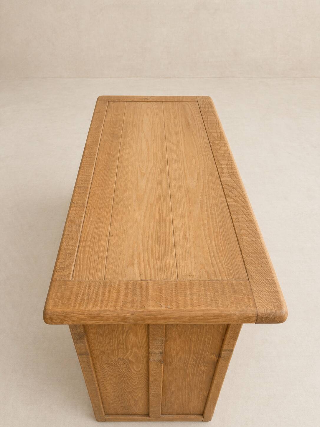 Solid oak buffet – Spanish brutalist style, 1960s