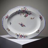 Service plate Bernardaud Limoges porcelain with floral decoration from the 1920s to 1950s.