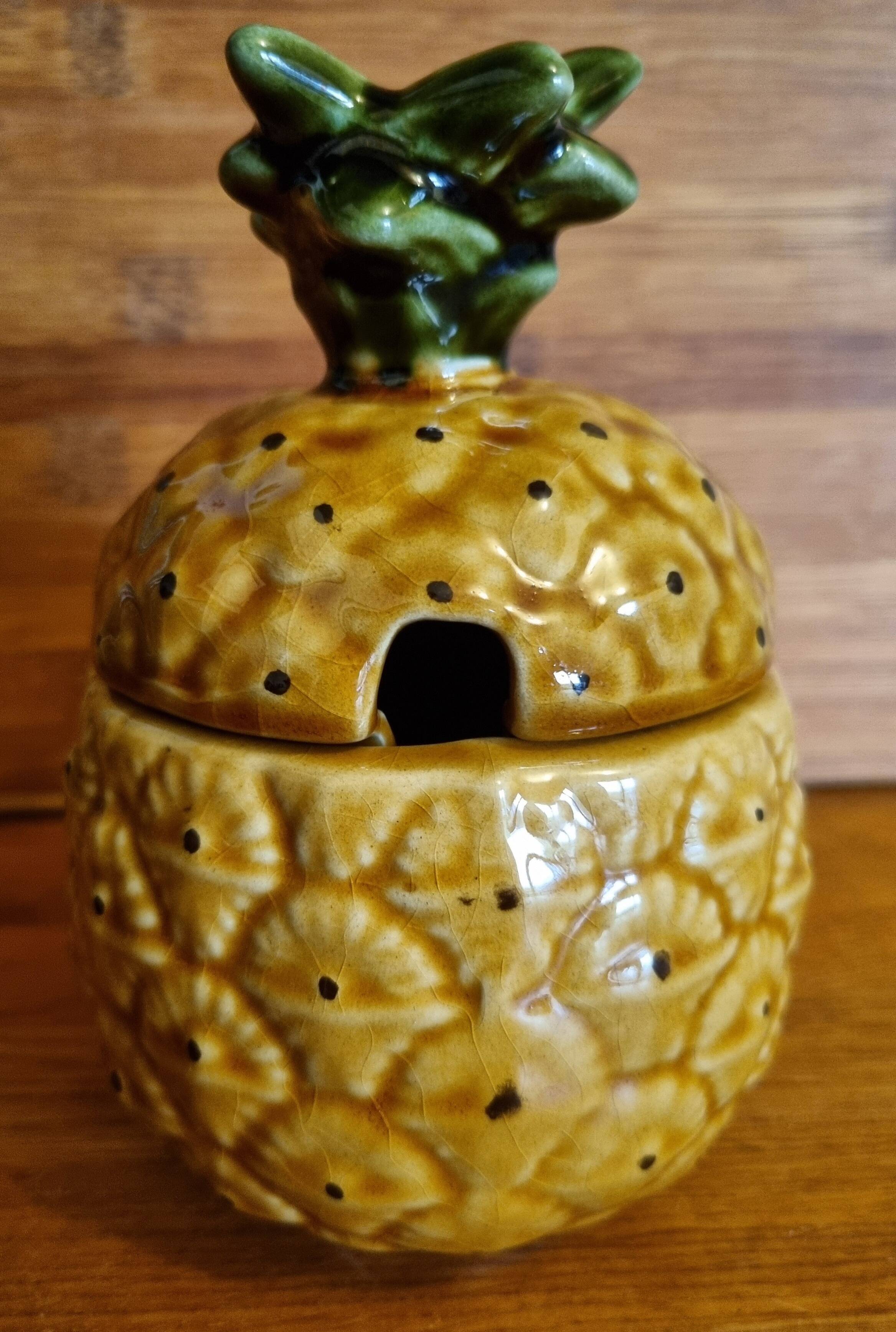 Confiturier en barbotine forme Ananas