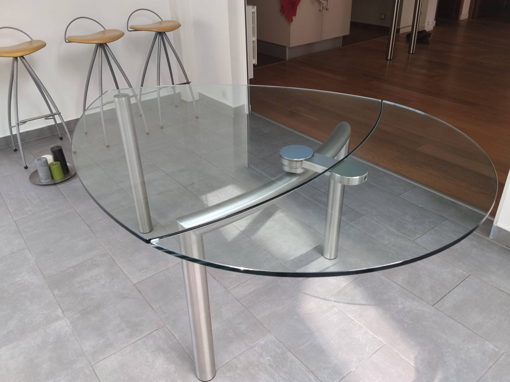 Extendable glass table for 6/8 people Policheto Hoccia
