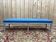 Banquette d'office – Style Louis XVI – Bois réchampis – Tissu bleu