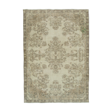 Handwoven antique anatolian beige carpet 205 cm x 286 cm