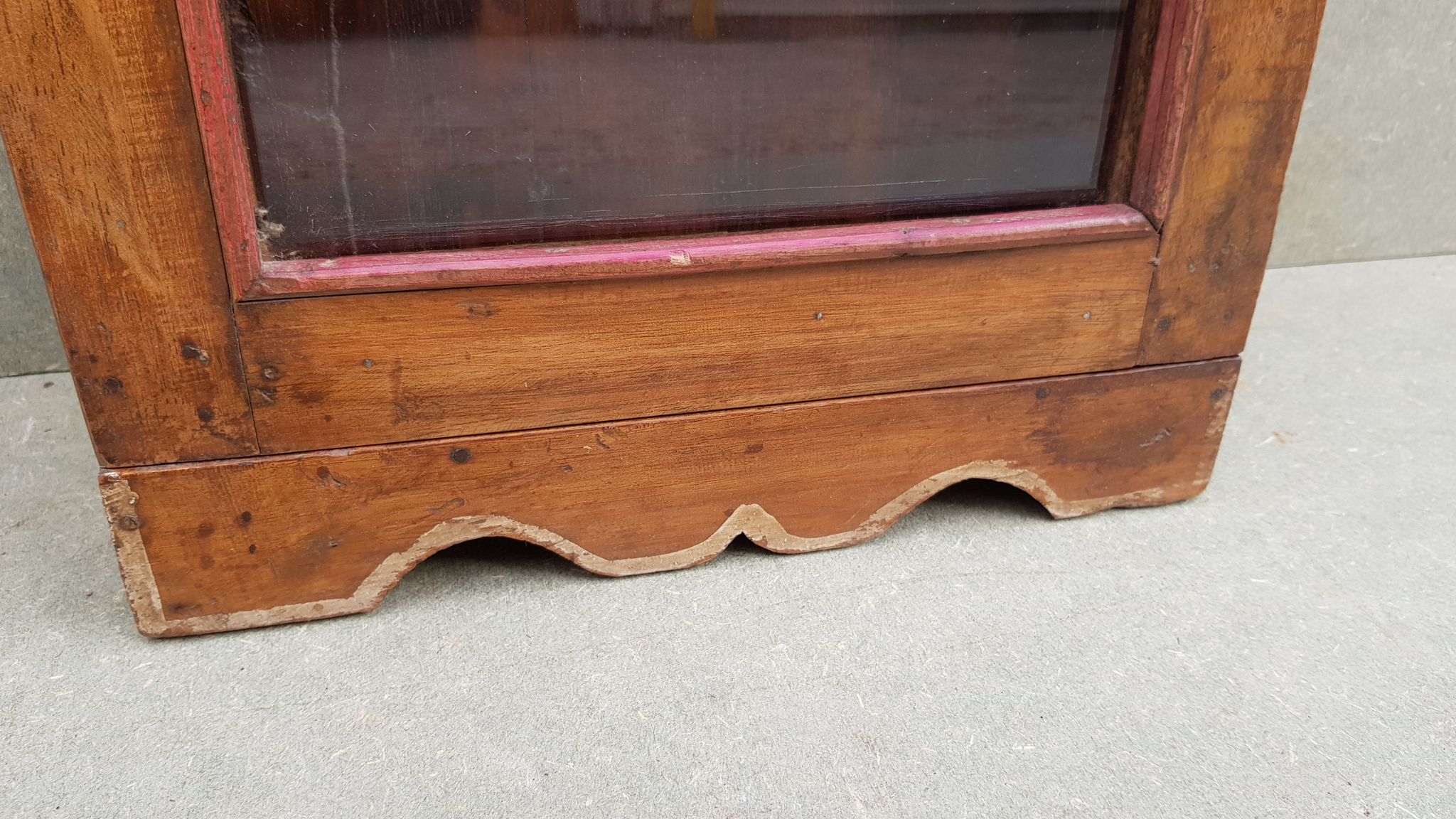 Medicine cabinet wall display case in ancient Burmese teak