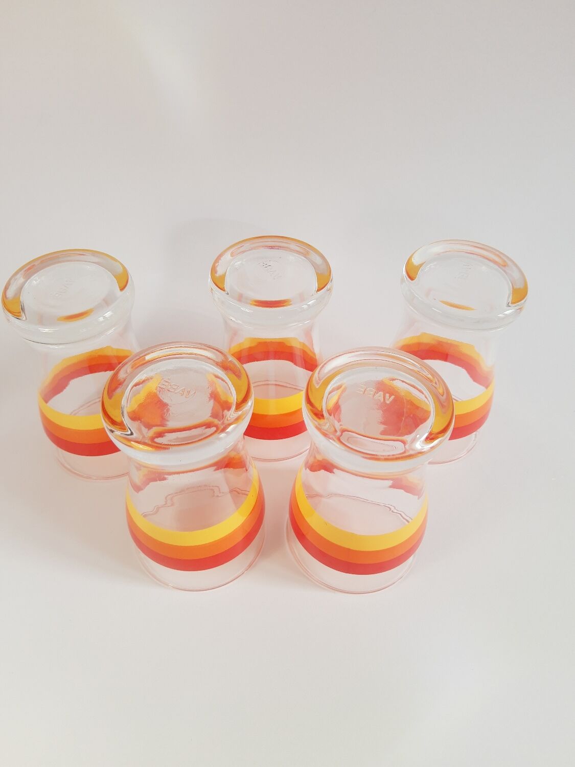 Set of 5 glasses with advertising aperitifs Vabé 1970 vintage