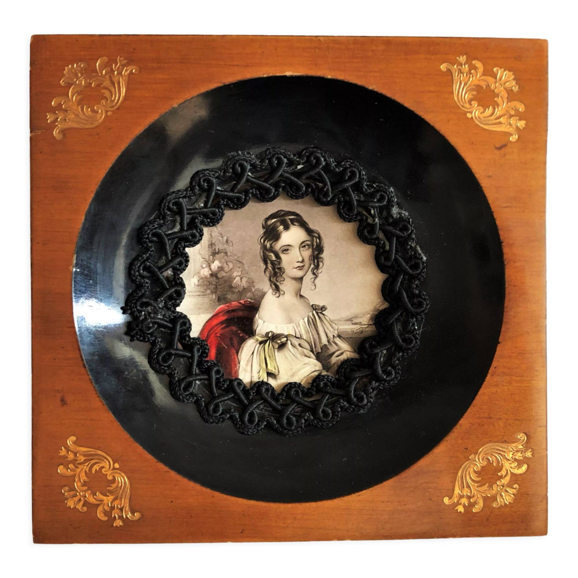 Wall frame portrait woman Empire style