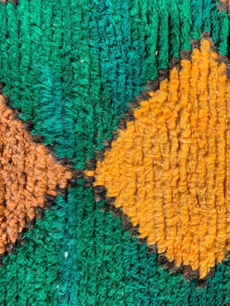 Handmade pure wool rug, size 100 x 200 cm