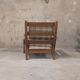Vintage solid wood living room with plaid cushions