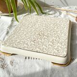 Vintage trivet in golden white floral earthenware Villeroy&boch