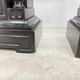 Antique French black marble cassoulets gilt decor pedestals neoclassical pair, 1900s