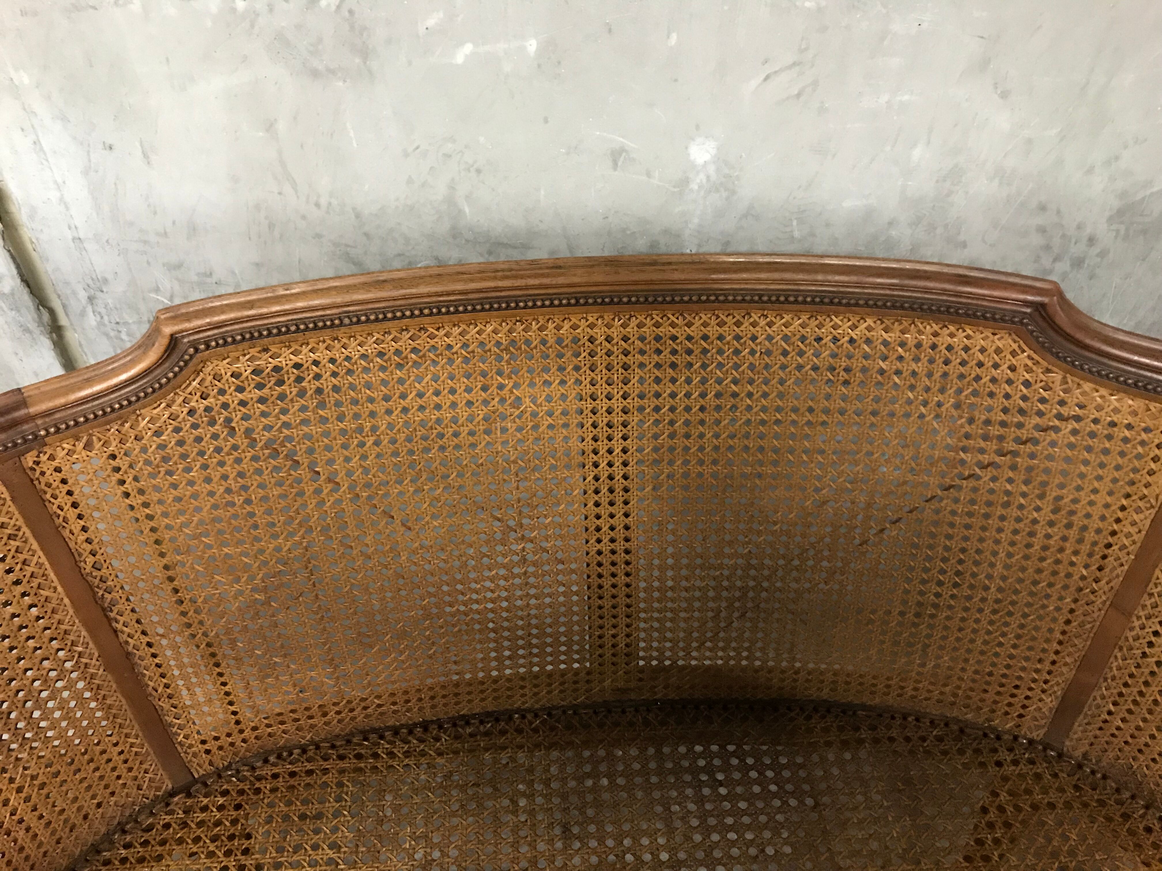 Sofa - Louis XVI cannage bench