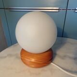 1980s pine table lamp