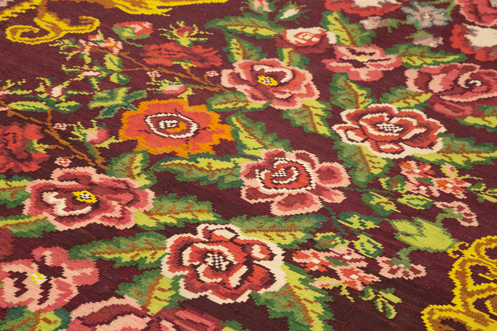 Handwoven Vintage Flatweave Black Kilim 202 cm x 320 cm - 23442