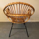 Rattan armchair 50s