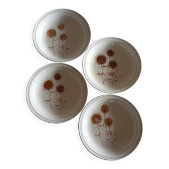 4 Sarreguemines “Chardons” soup plates