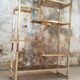 Vintage glazed brass shelf