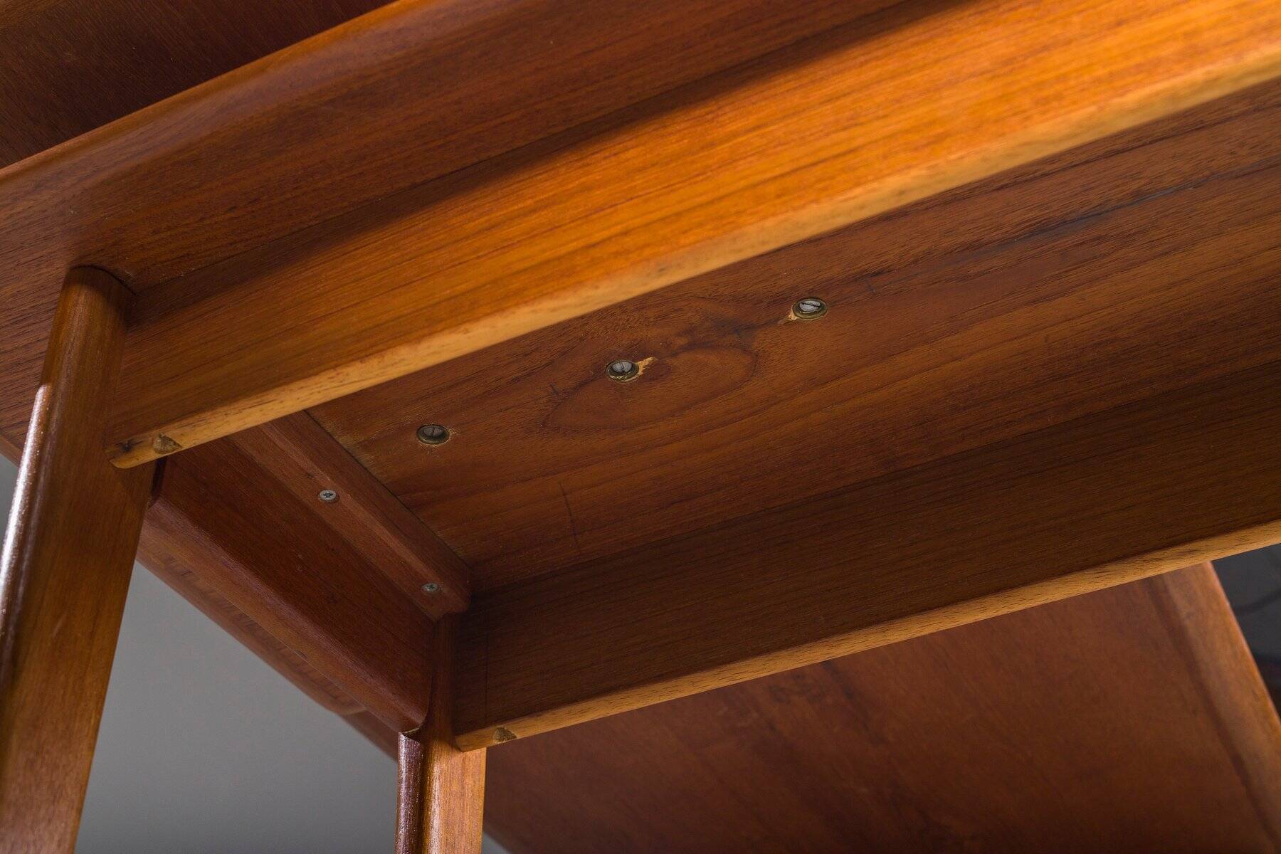 Bureau en teck en L de style mid-century moderne, années 1970