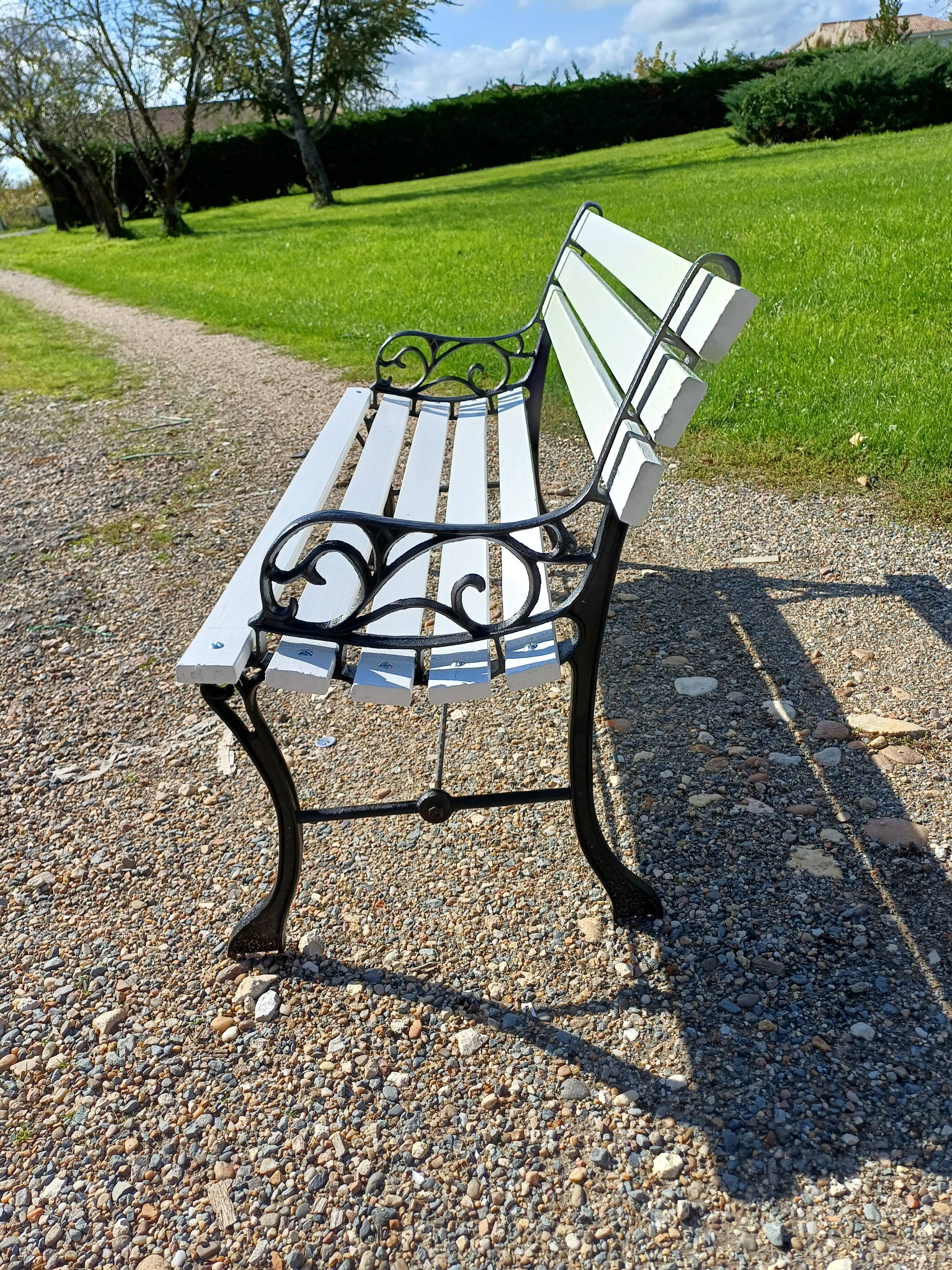 1900 Cast Iron and Wood Bench