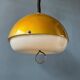 Mid-Century gold glitter suspension - Space Age pendant lamp - metallic moon light fixture