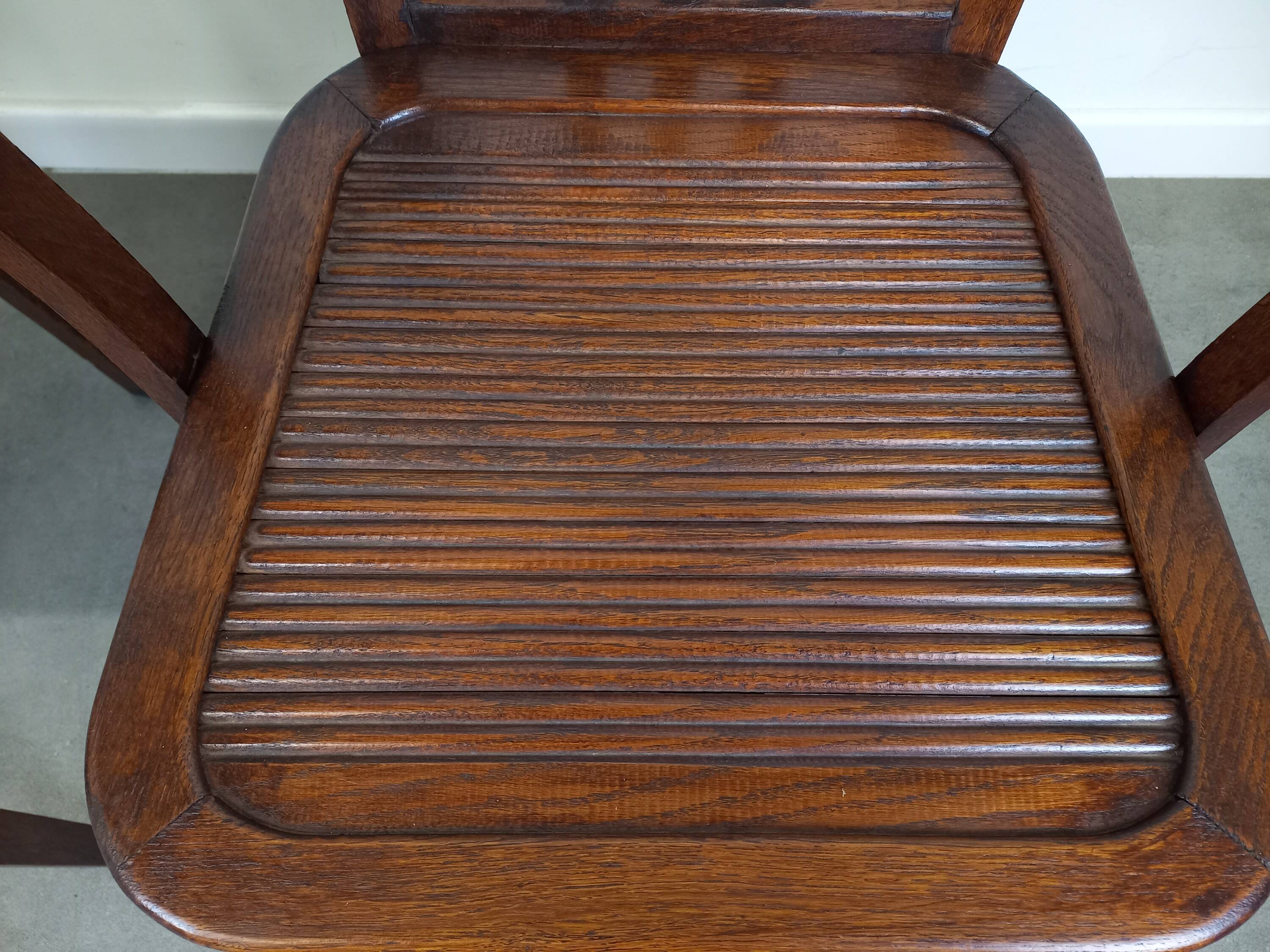 Pair of wooden bridge armchairs