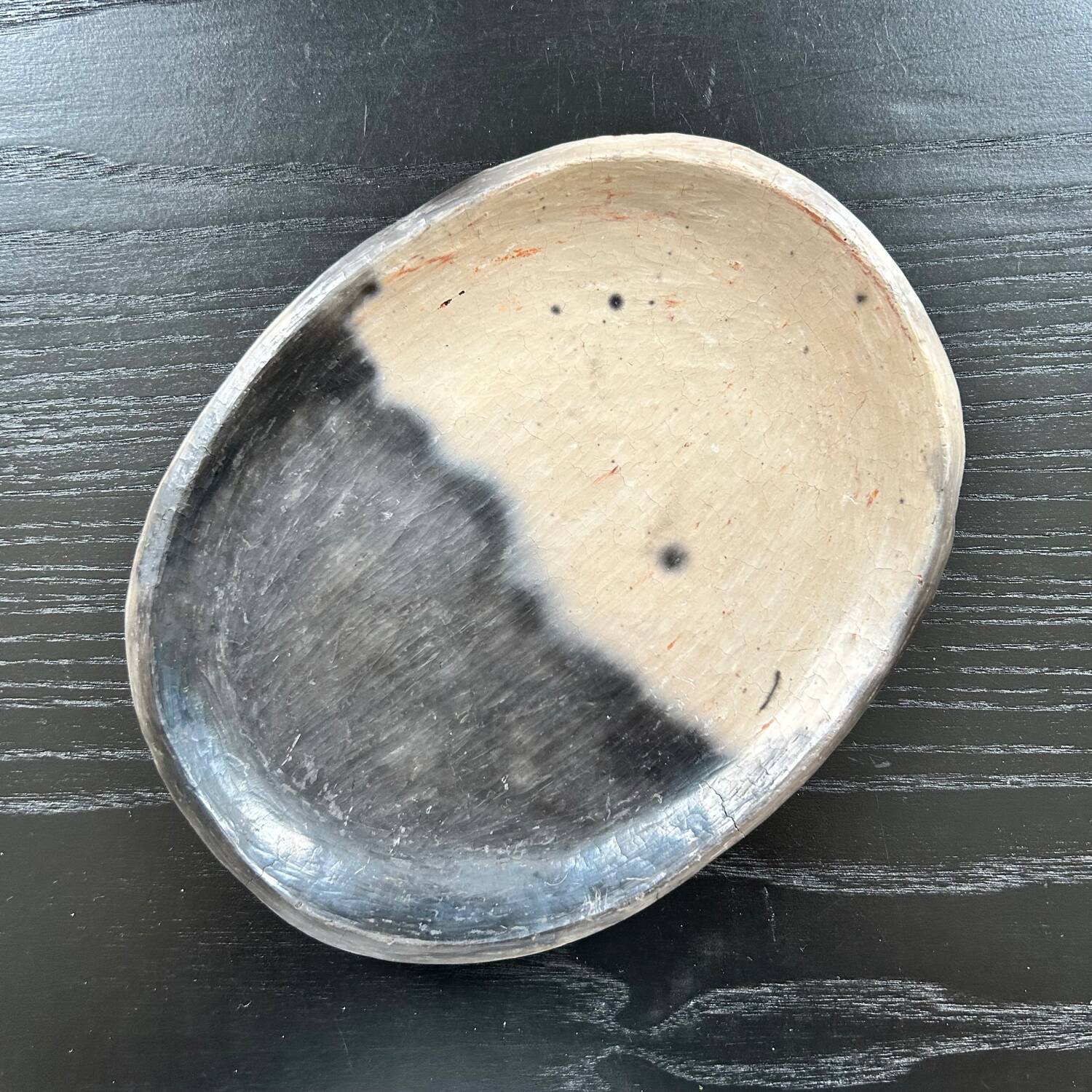 Handmade clay and ash dish