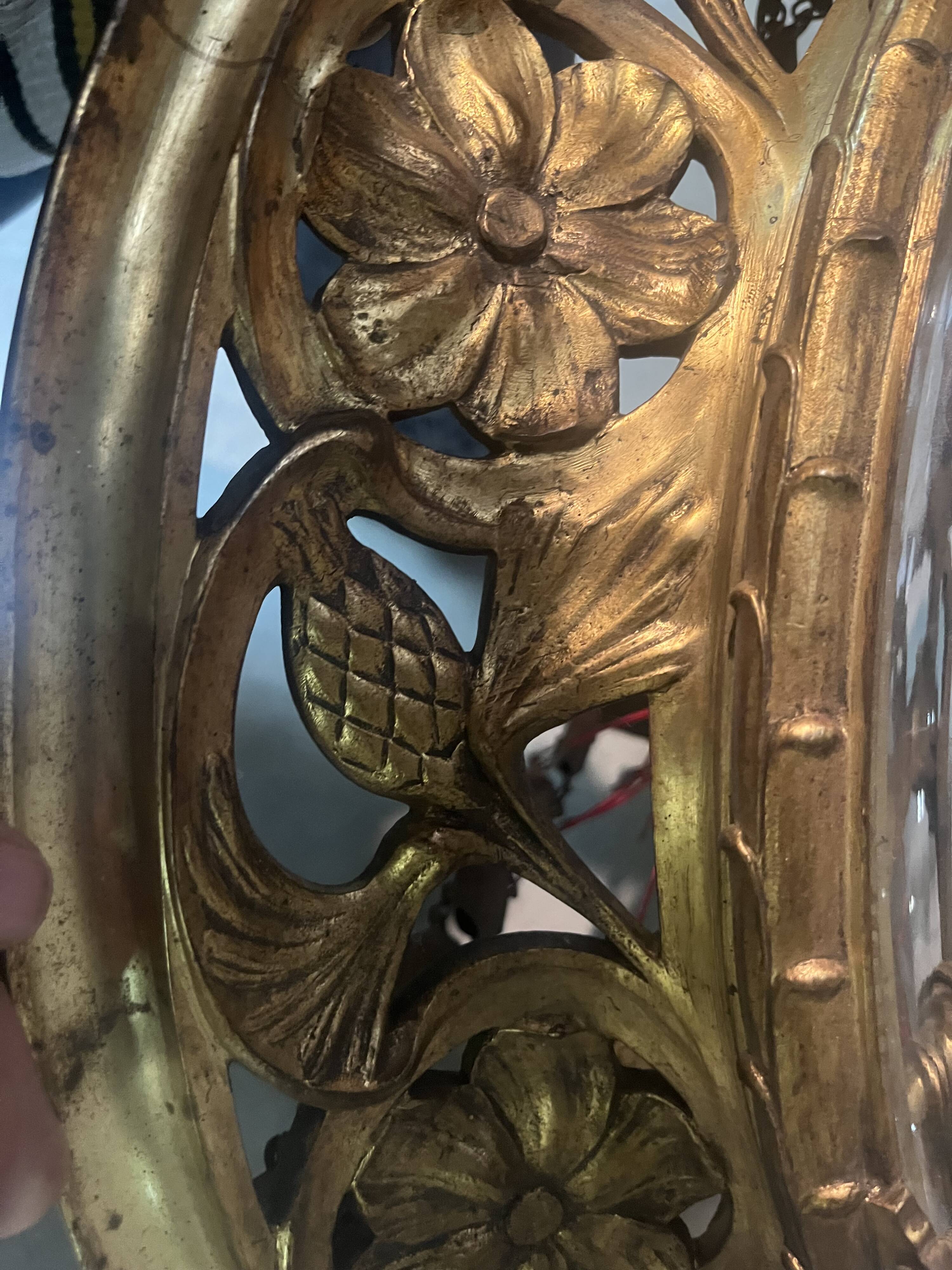 Large bronze ceiling light from the Art Nouveau period