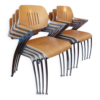 8 Chaises « Golf » Francesco Zaccone pour Thonet