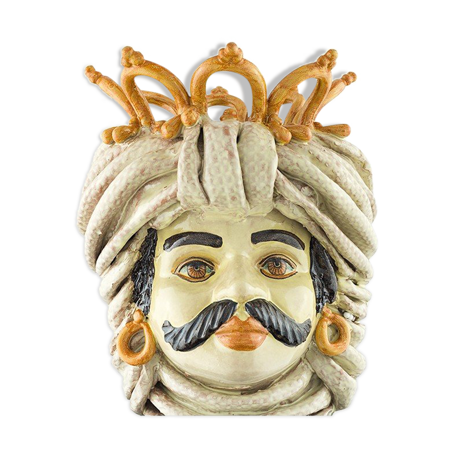 Male beige crown vase