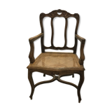 Fauteuil canné provençal style Louis XV