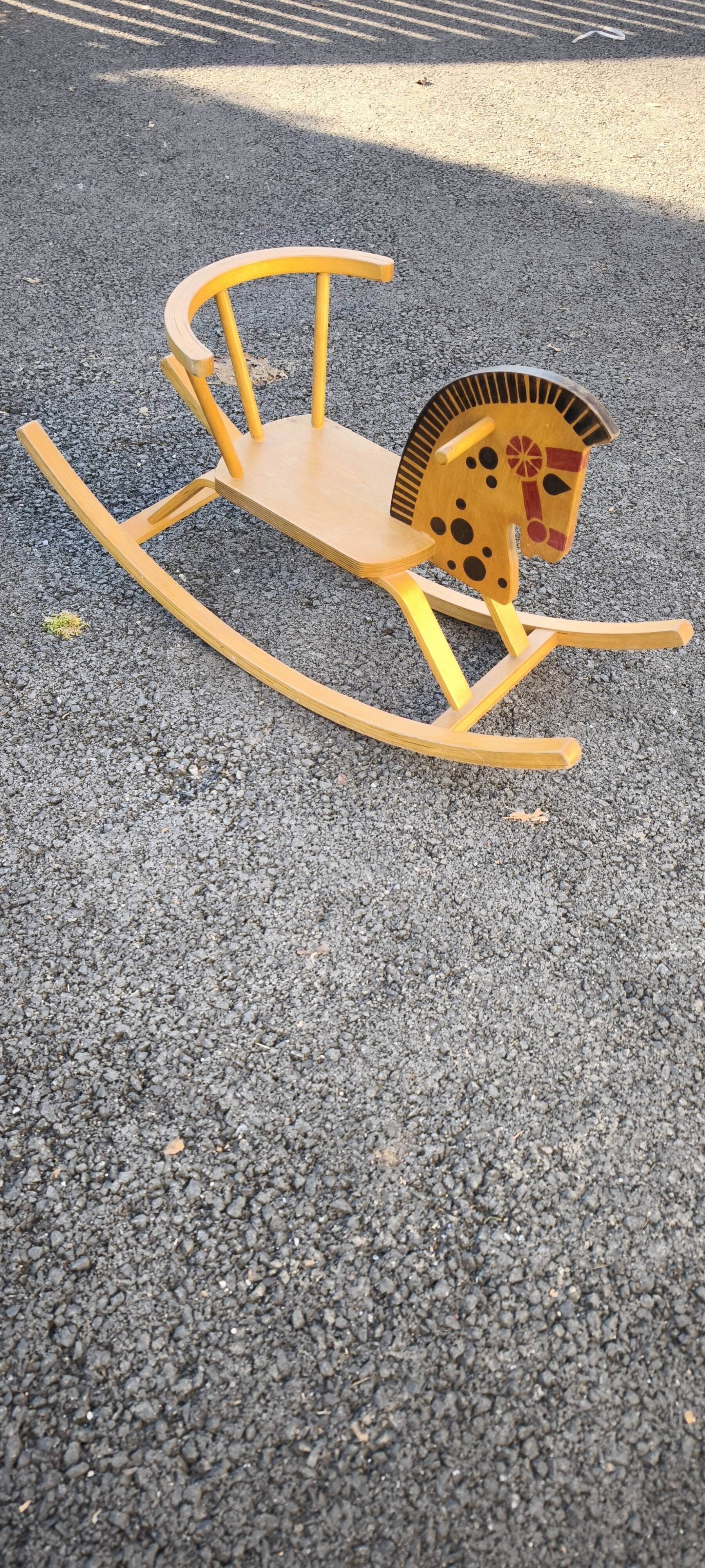 Vintage wooden rocking horse
