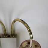 1970s Pair of Two Wall Lamps with Glass Shades, Germany