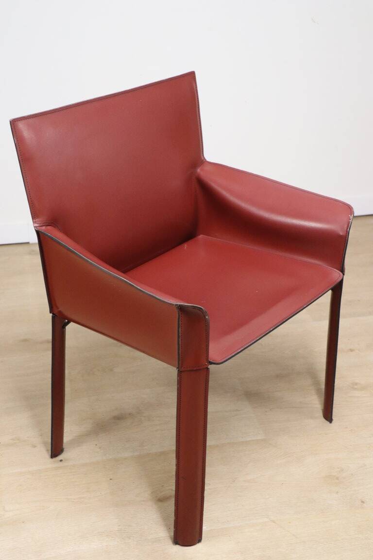 Vintage De Couro leather upholstered armchair, 1980s