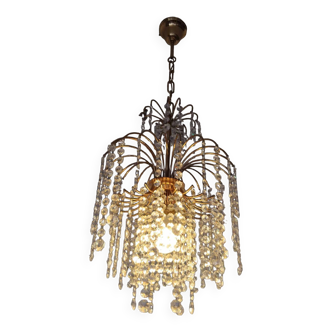 70s Hollywood Regency Crystal Chandelier
