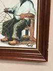 Original Swedish Oil on Canvas “Basket Weaving” Signed & Framed 27 × 33cm