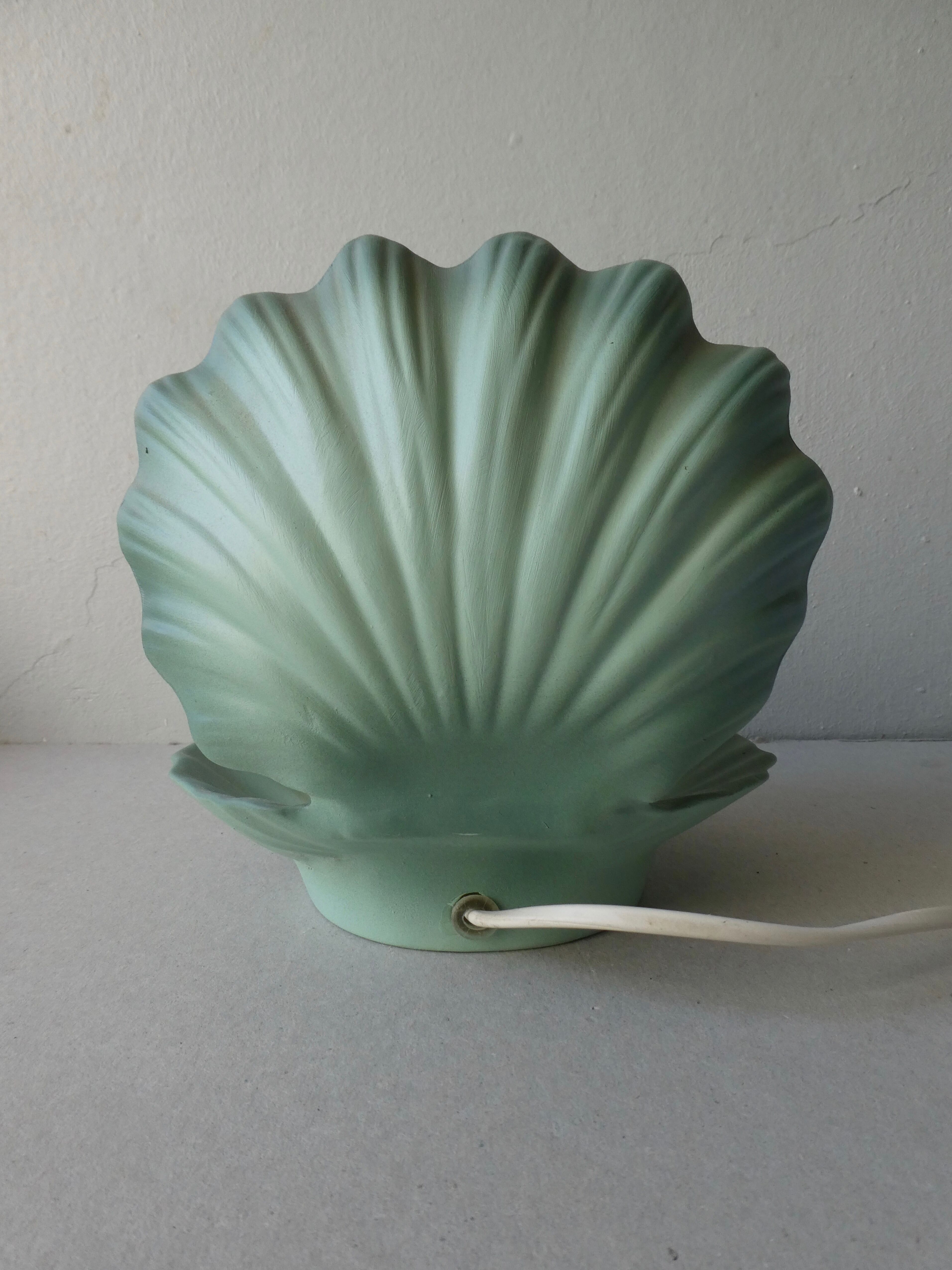 Ceramic shell lamp and opaline, 80s