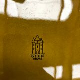 Flat lot + 4 old asparagus plates gien ceramic green vintage