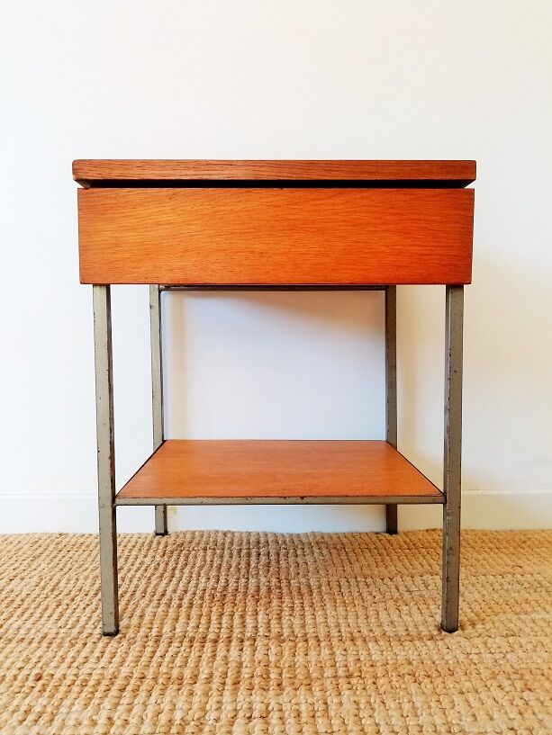 Vintage boarding school bedside table