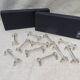 12 silver plated knife holders, goldsmith Ercuis St Louis XVI, arch shape