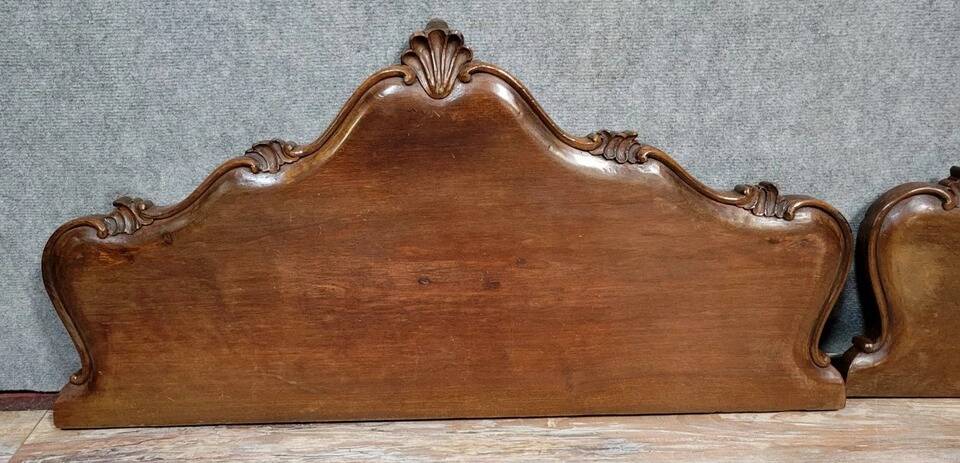 Two pair of Louis XV style walnut door tops from the late 19th century