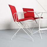 French mid-century vintage garden set designed by Raoul Guys (attributed) 3 chairs and a table