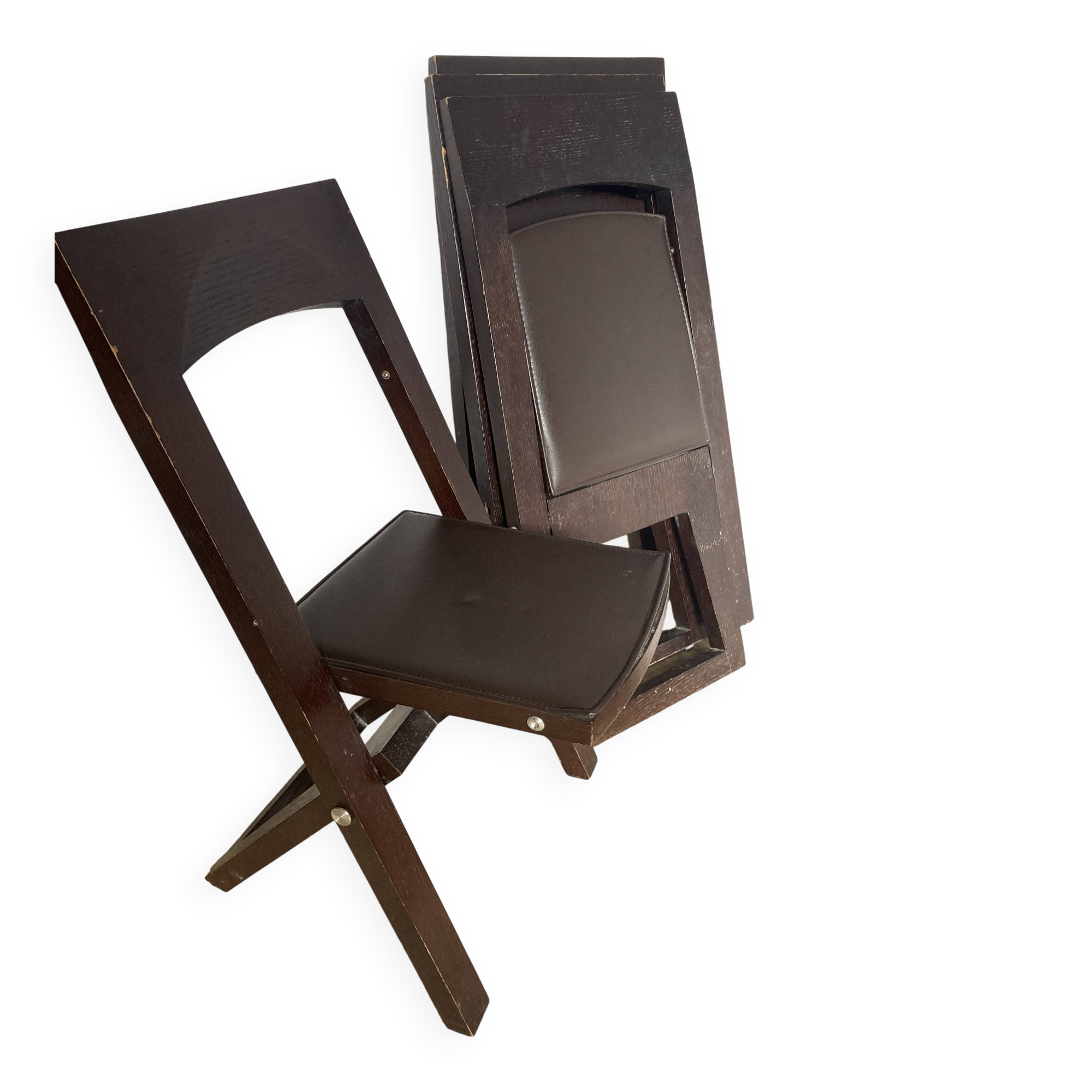 Set of 4 Gautier folding chairs in solid wood