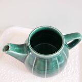Tea set (teapot + cup & saucer) green glazed ceramic