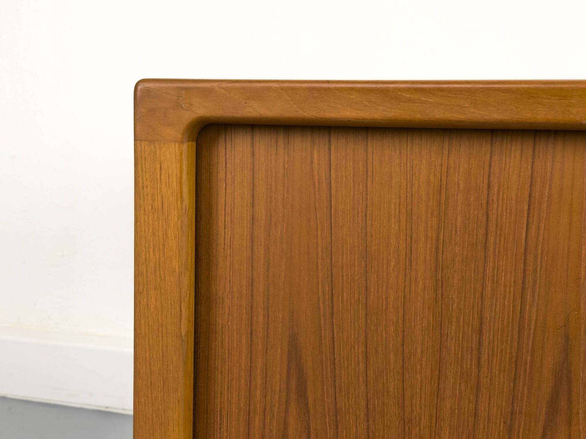 Low Teak Sideboard with Tambour Doors from CFC Silkeborg, 1970s