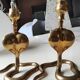 Pair of Zoomorphic candlesticks cobras, brass. Art Deco