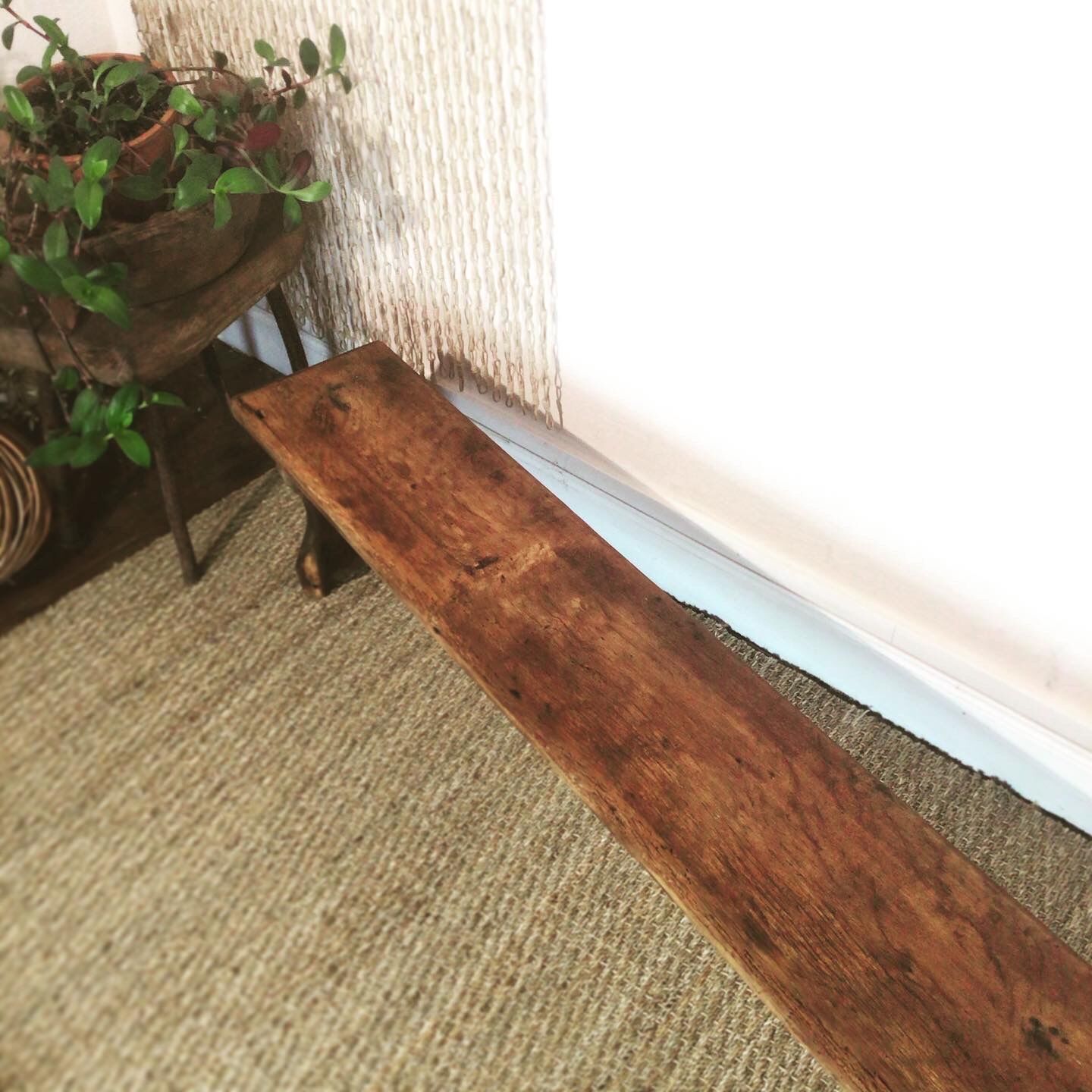 Solid oak school bench