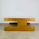 Brutalist coffee table made of solid wood from the 1970s.